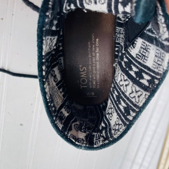 TOMS Womens Black Suede Lace-Up Ankle Booties Wedge Size 9 - Picture 3 of 4